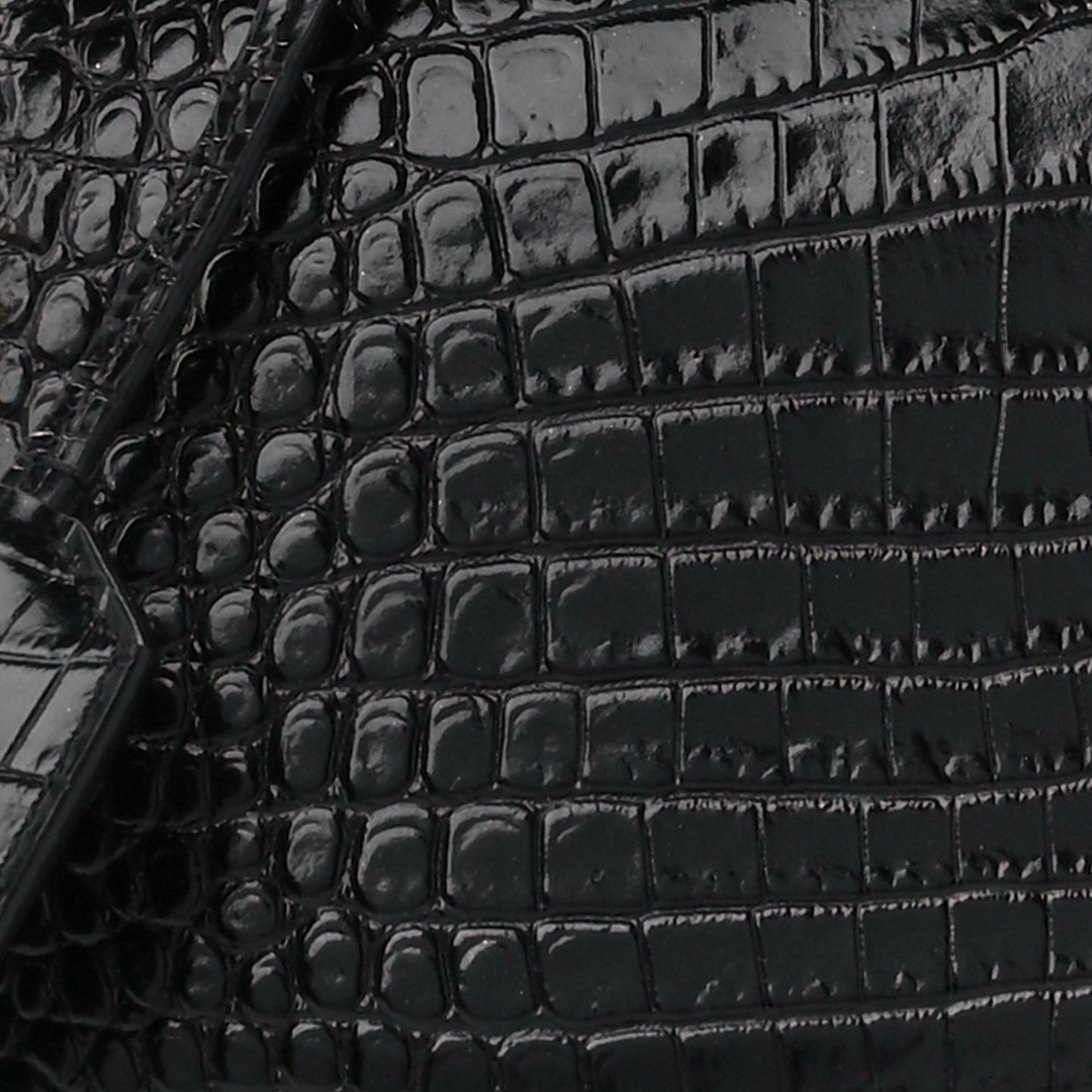 Calfskin Crocodile Embossed Medium Monogram Sunset Black