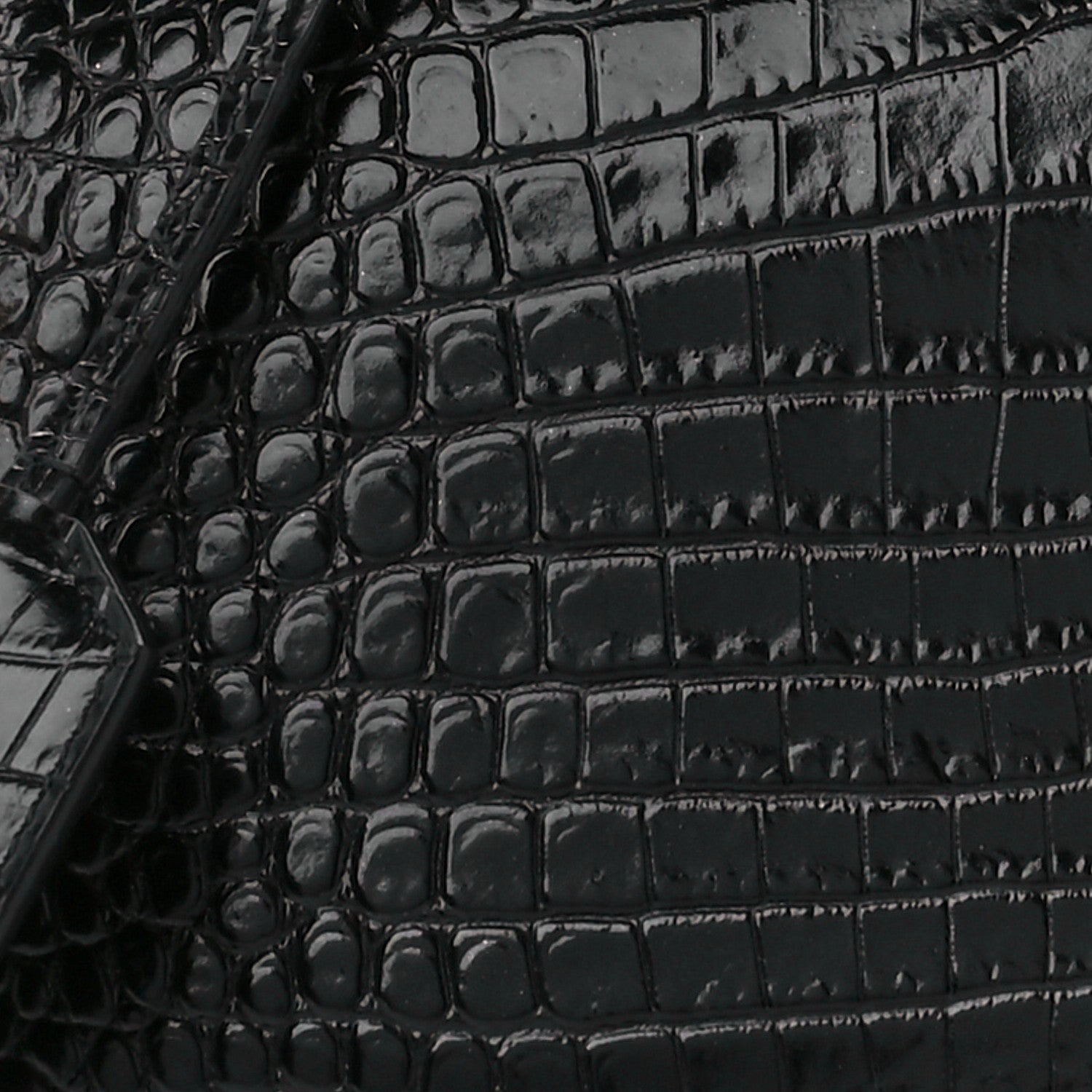 Saint Laurent Calfskin Crocodile Embossed Medium Monogram Sunset Black 12 of 16