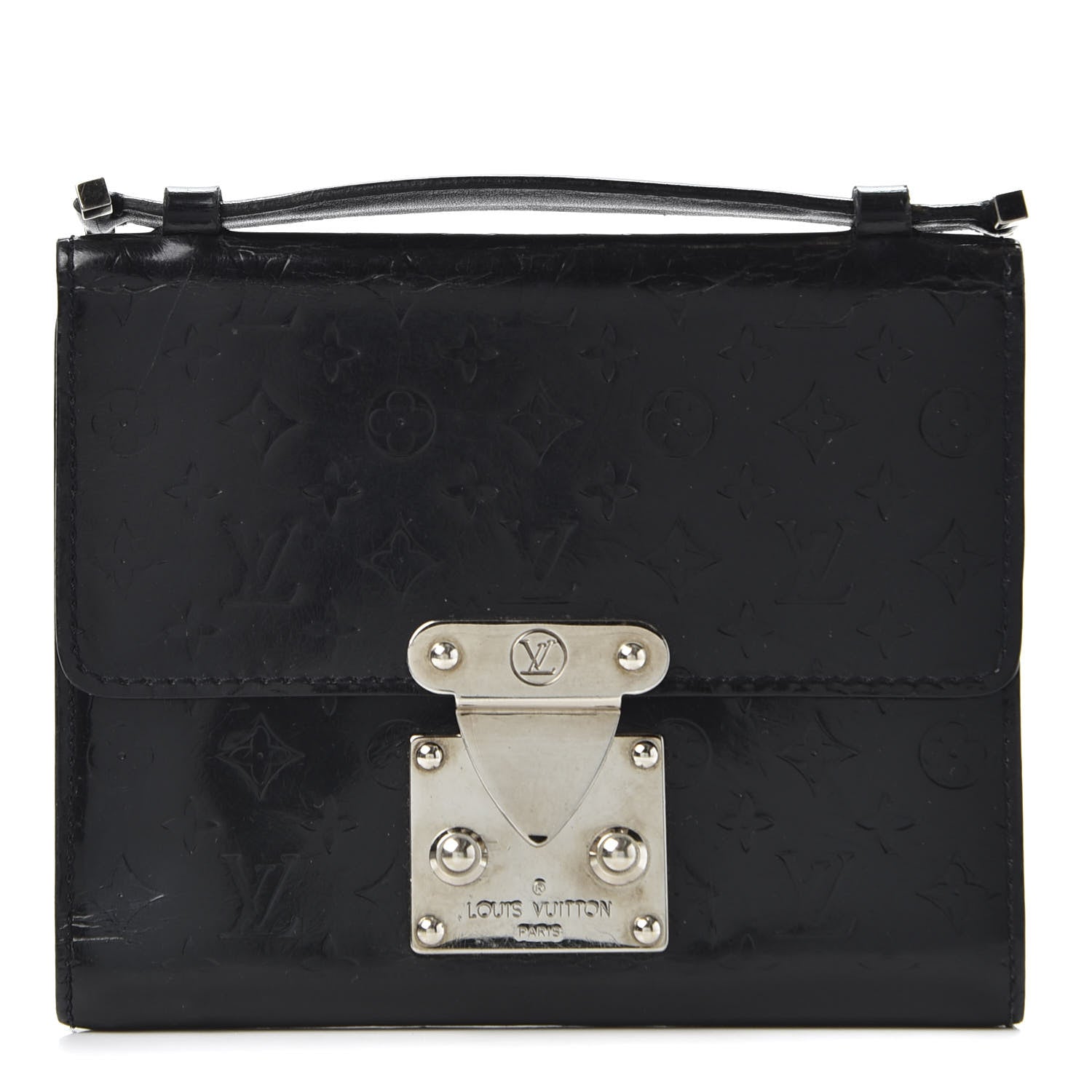 Louis Vuitton Vernis Glace Anouchka PM Wallet Black 1 of 10