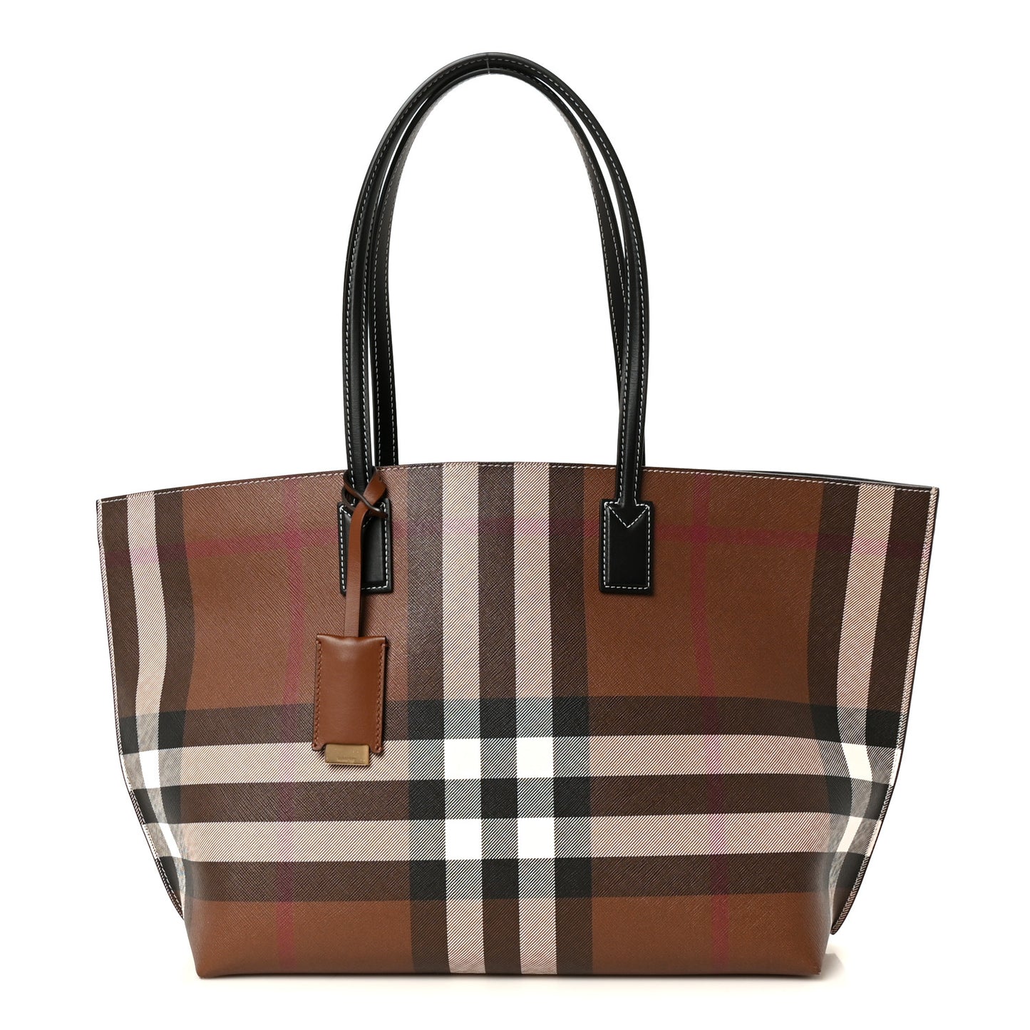 E-Canvas Check Medium Soft TB Tote Dark Birch Brown Dark Birch Brown