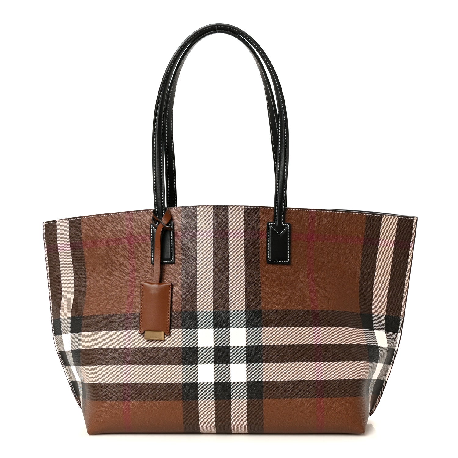 Burberry E-Canvas Check Medium Soft TB Tote Dark Birch Brown Dark Birch Brown 1 of 11