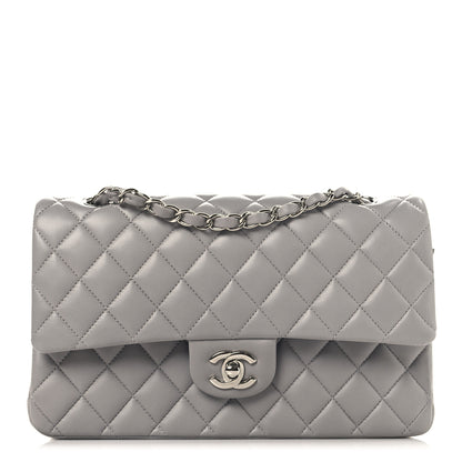 Chanel Lambskin Quilted Medium Double Flap Grey 1 of 12