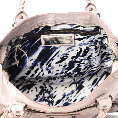 Balenciaga Metallic Craquele Calfskin Classic Hardware City Bois de Rose 4 of 9