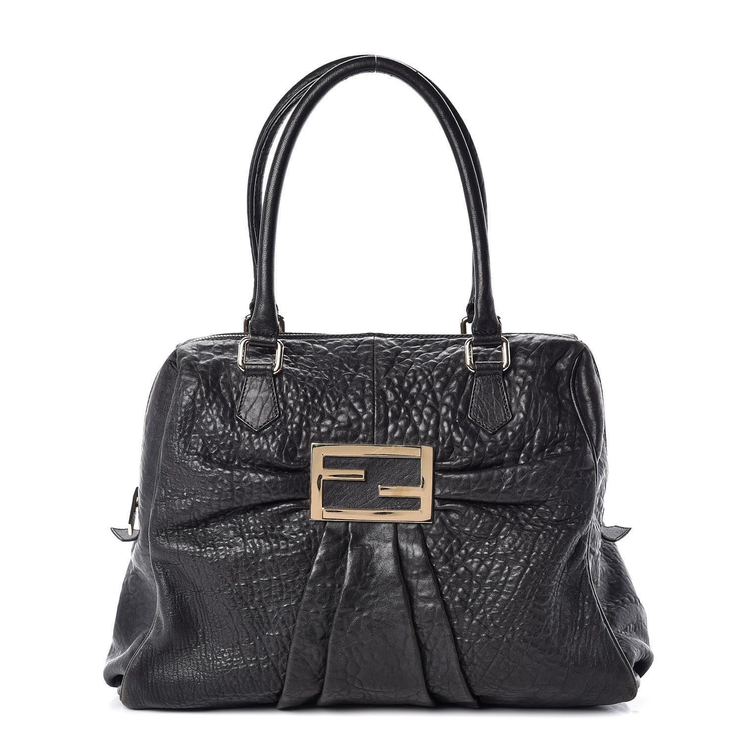 Fendi Crinkled Lambskin Mia Degrade Shopper Black 1 of 17