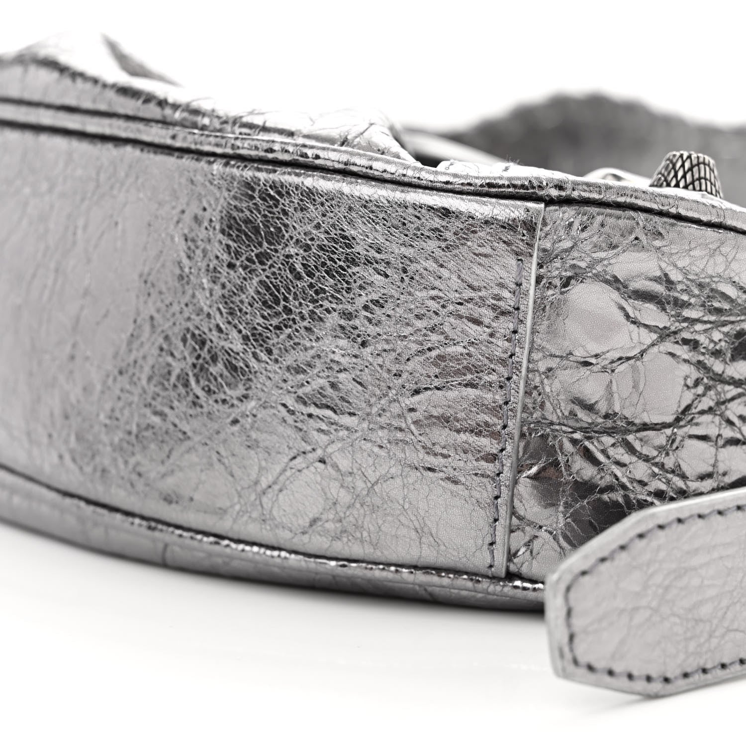Balenciaga Metallic Agneau Arena Le Cagole Shoulder Bag XS Silver 10 of 12