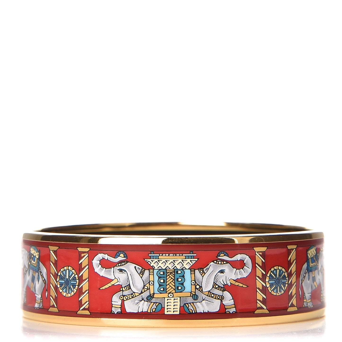 Enamel Printed Elephant Torana Wide Bracelet 70