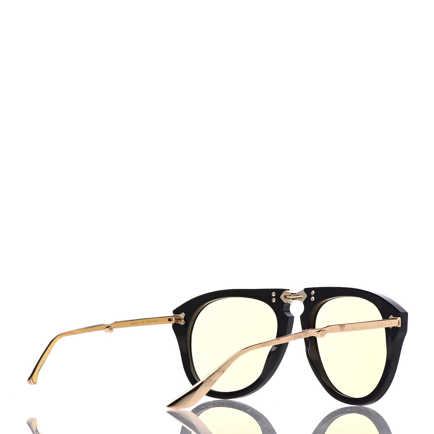 Folding Aviator Sunglasses GG0305S Black Gold