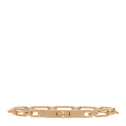 Hermes 18K Yellow Gold Diamond PM Kelly Chaine Bracelet ST 1 of 4
