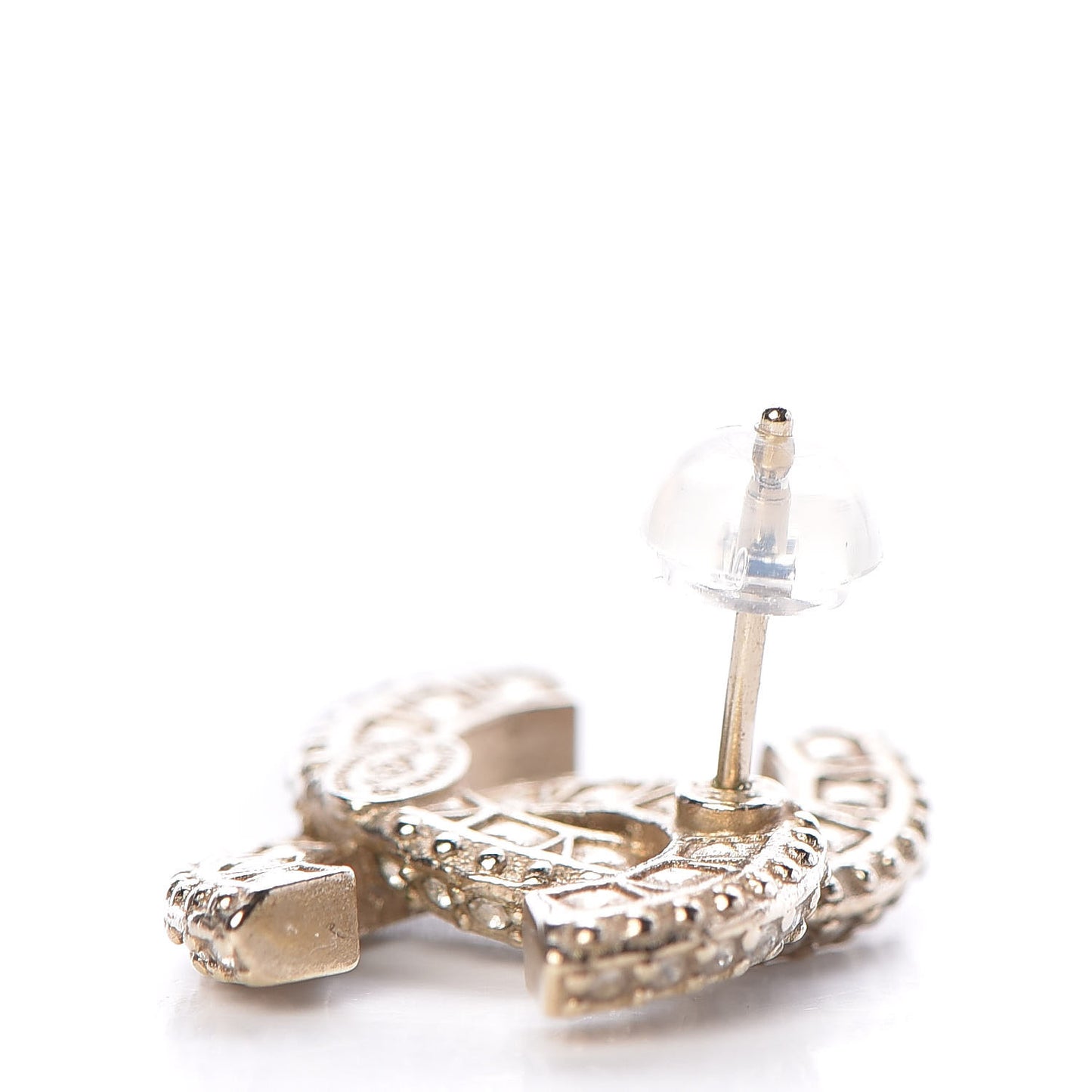 Crystal CC Earrings Light Gold