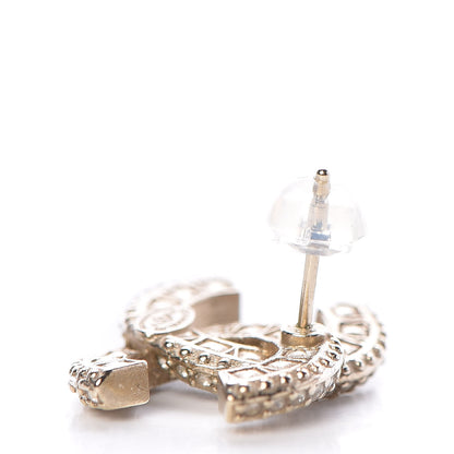 Chanel Crystal CC Earrings Light Gold 6 of 7