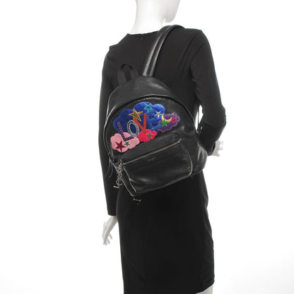Saint Laurent Sheepskin Love Appliqué Mini City Backpack Black 2 of 11