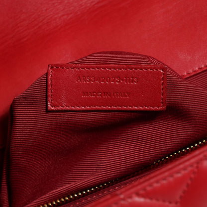 Saint Laurent Lambskin Matelasse Chevron Large Monogram Satchel Red 8 of 8