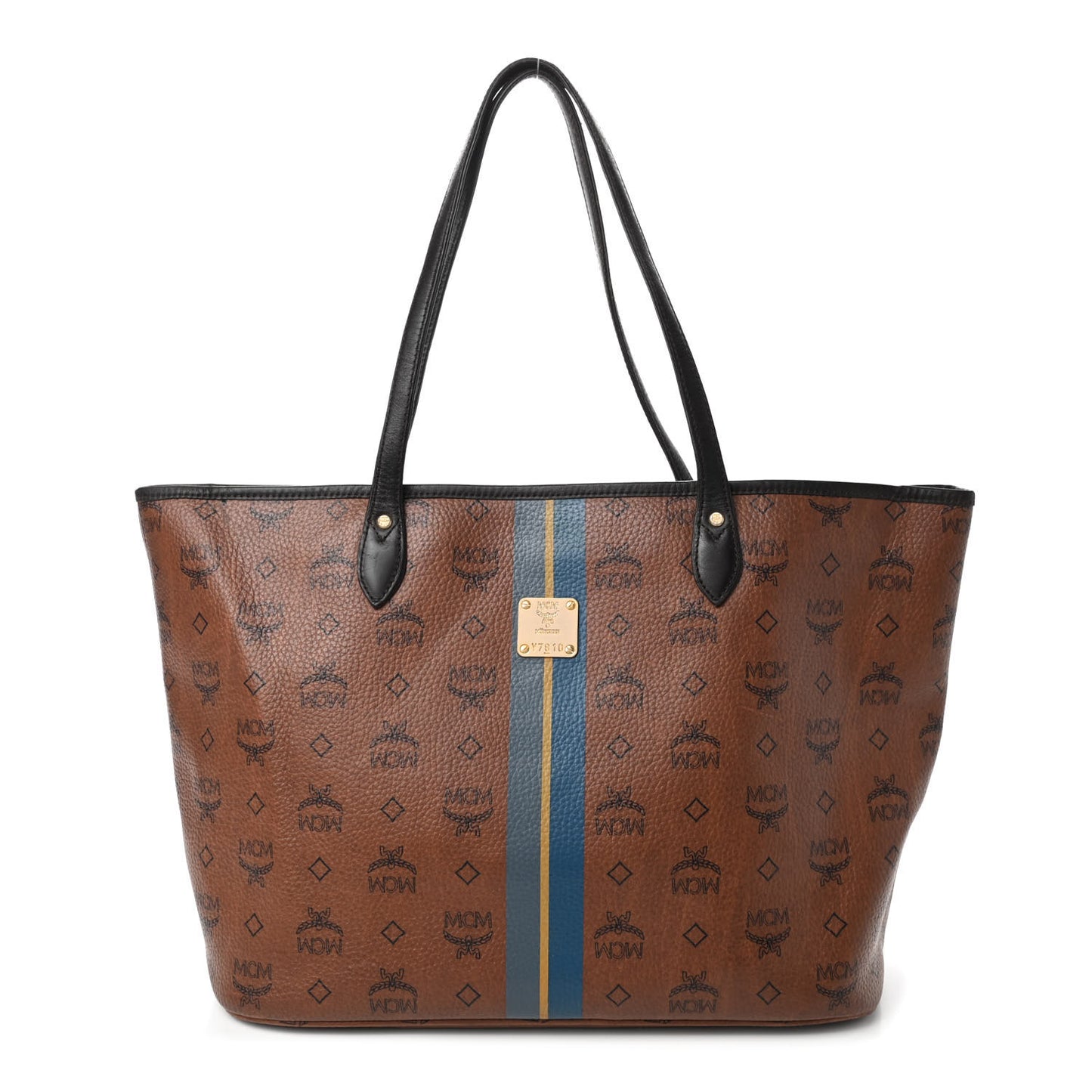 Visetos Dog Bone Striped Shopper Tote Brown