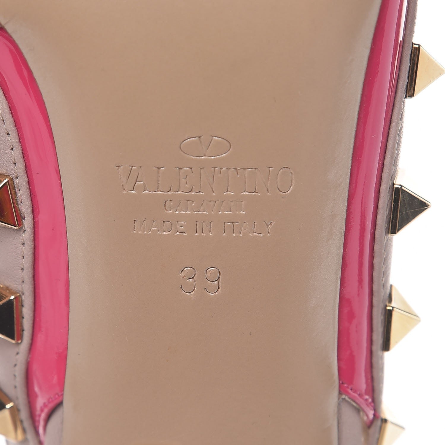 Valentino Garavani Patent Rockstud Ankle Strap Pumps 39 Fuchsia Poudre 6 of 7