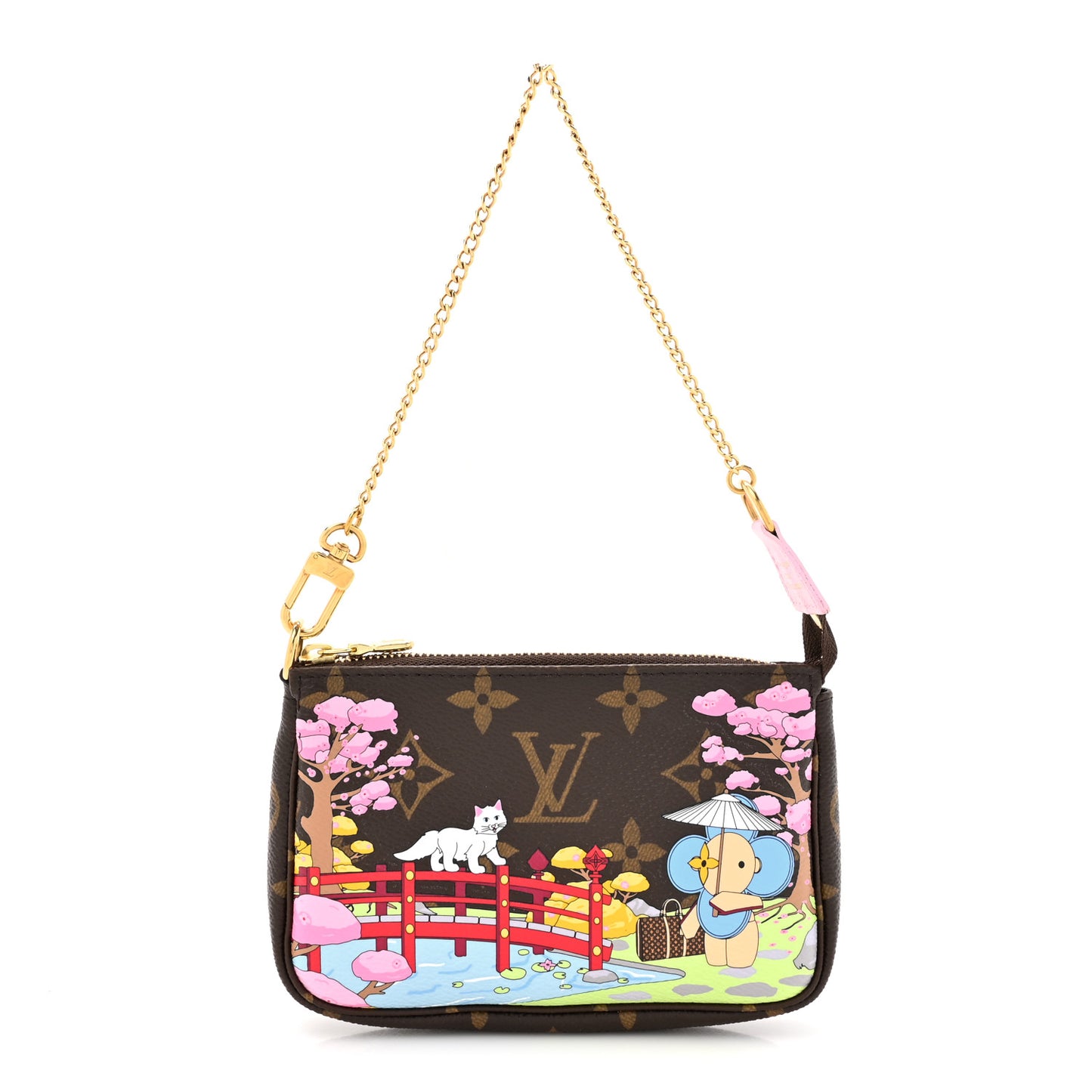 Monogram 2021 Christmas Animation Japanese Garden Mini Pochette Accessories Wisteria Pink