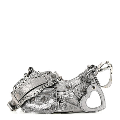 Balenciaga Metallic Agneau Arena Le Cagole Shoulder Bag XS Silver 1 of 12