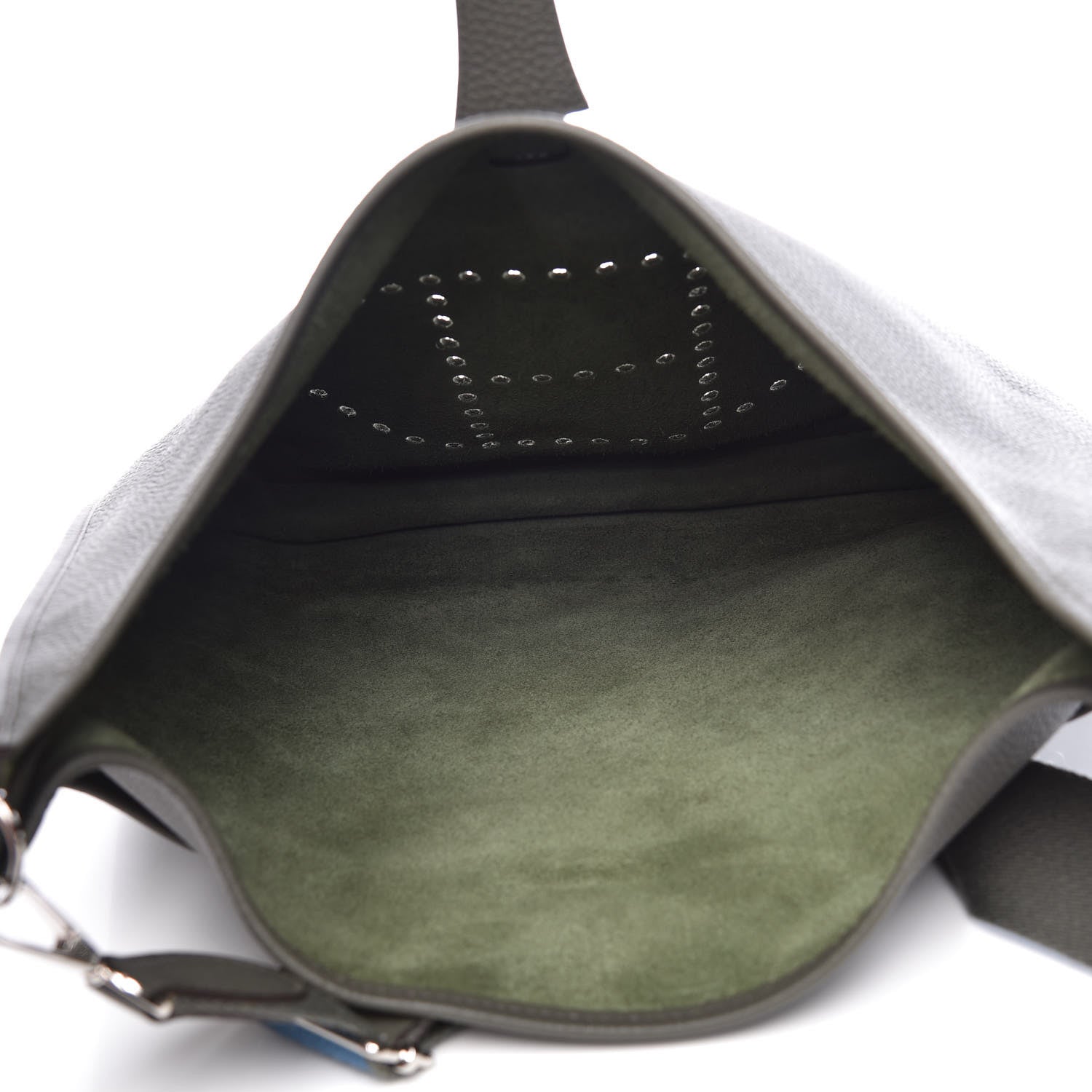 Hermes Taurillon Clemence Amazone Evelyne III TGM Vert De Gris 9 of 10