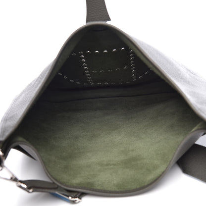 Hermes Taurillon Clemence Amazone Evelyne III TGM Vert De Gris 9 of 10