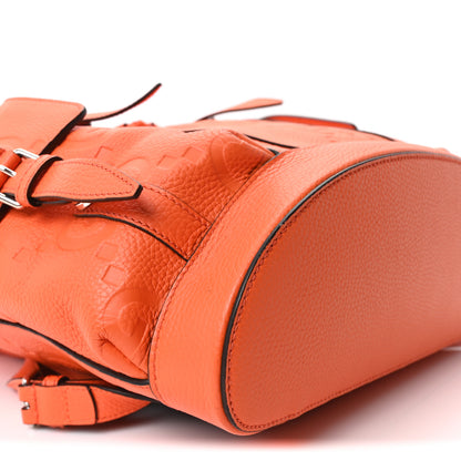 Gucci Piuma Calfskin Jumbo GG Embossed Double Buckle Backpack Good Orange 8 of 9