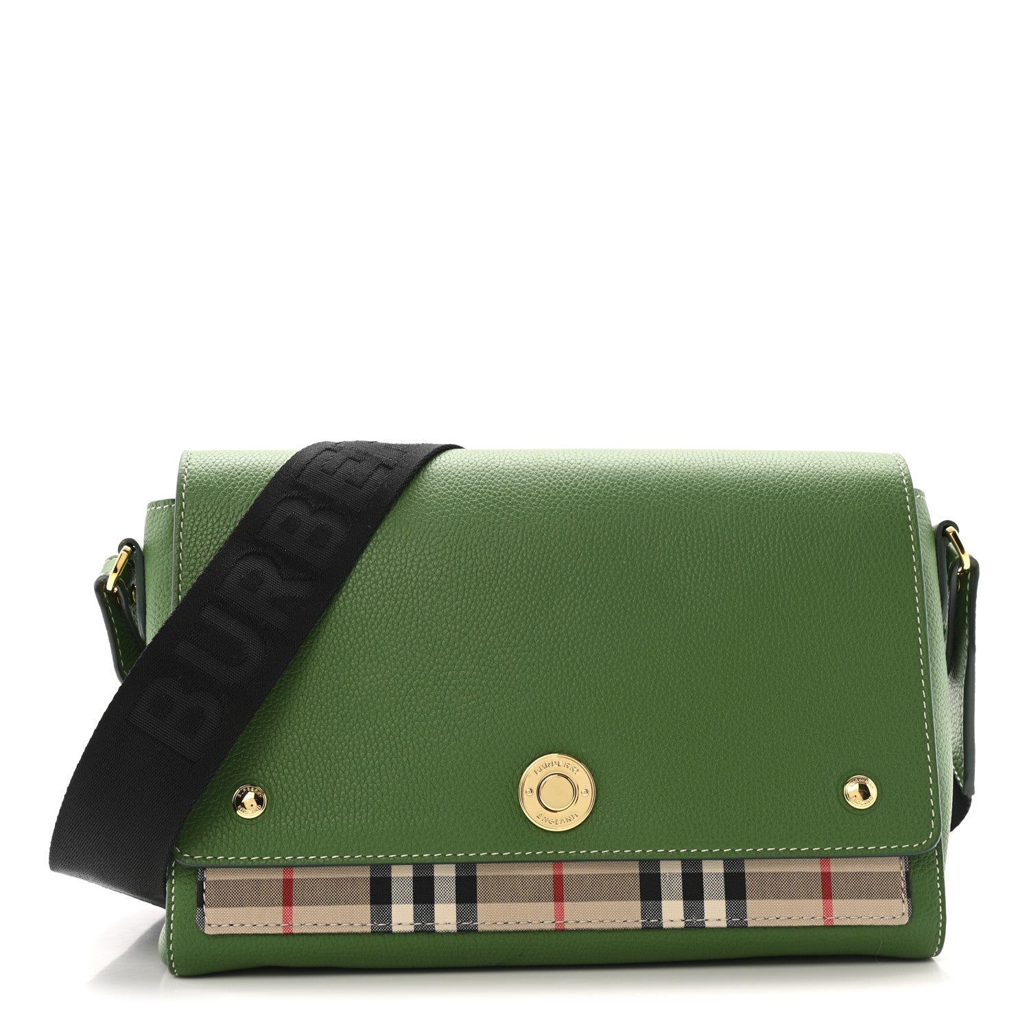 Burberry Grainy Calfskin Vintage Check Note Crossbody Bag Ivy