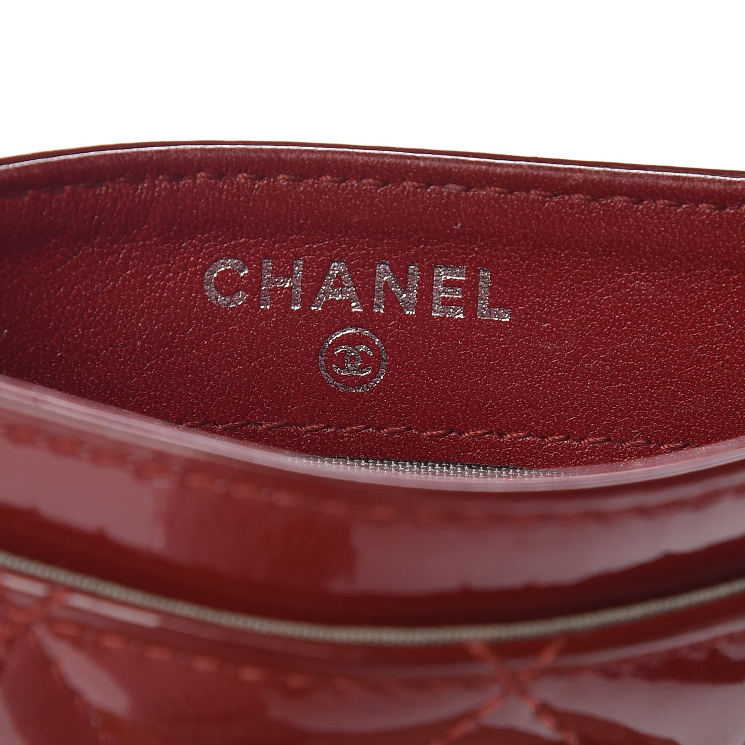 Chanel Patent Quilted Brilliant Card Holder Red 8 of 13