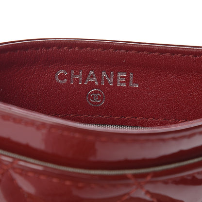 Chanel Patent Quilted Brilliant Card Holder Red 8 of 13