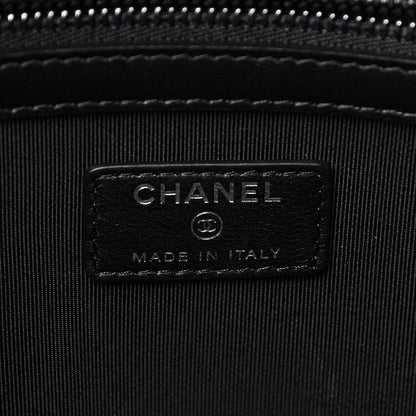 Chanel Lambskin Quilted Large Cosmetic Case Black 5 of 7