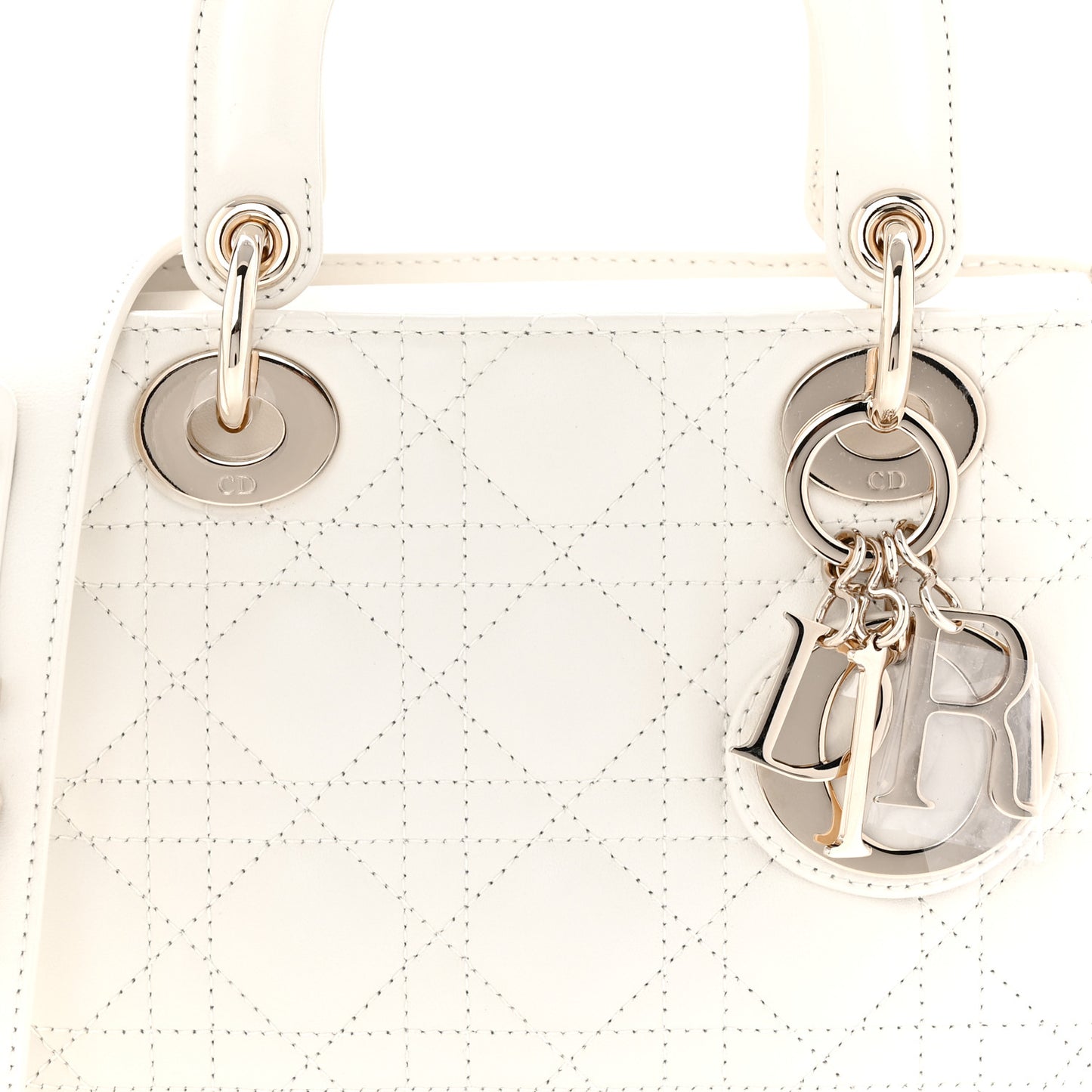 Lambskin Cannage Small My ABCDior Lady Dior White