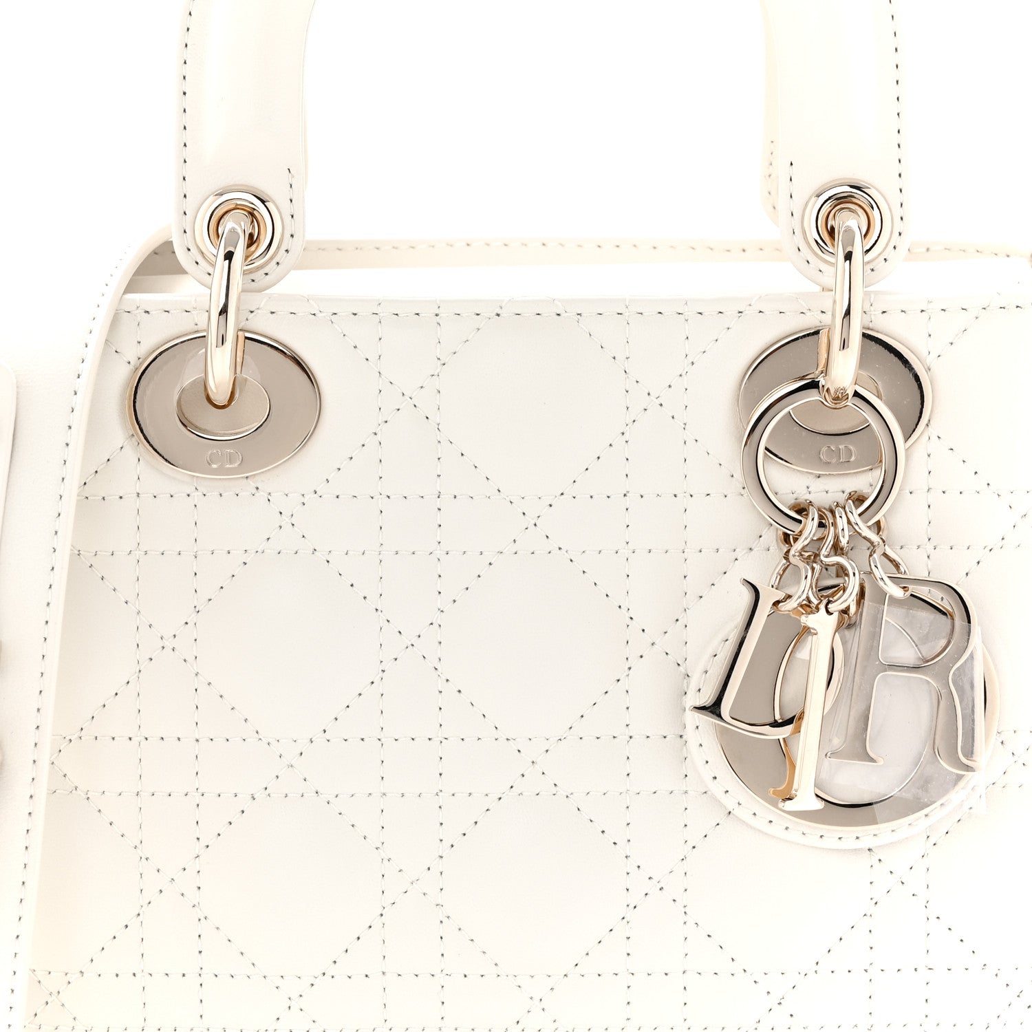 Christian Dior Lambskin Cannage Small My ABCDior Lady Dior White 8 of 10