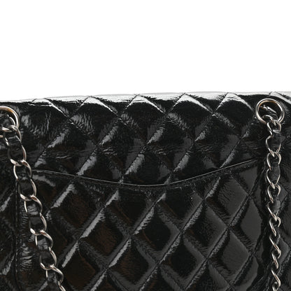 Chanel Distressed Patent Quilted Medium Double Flap Black 12 of 12