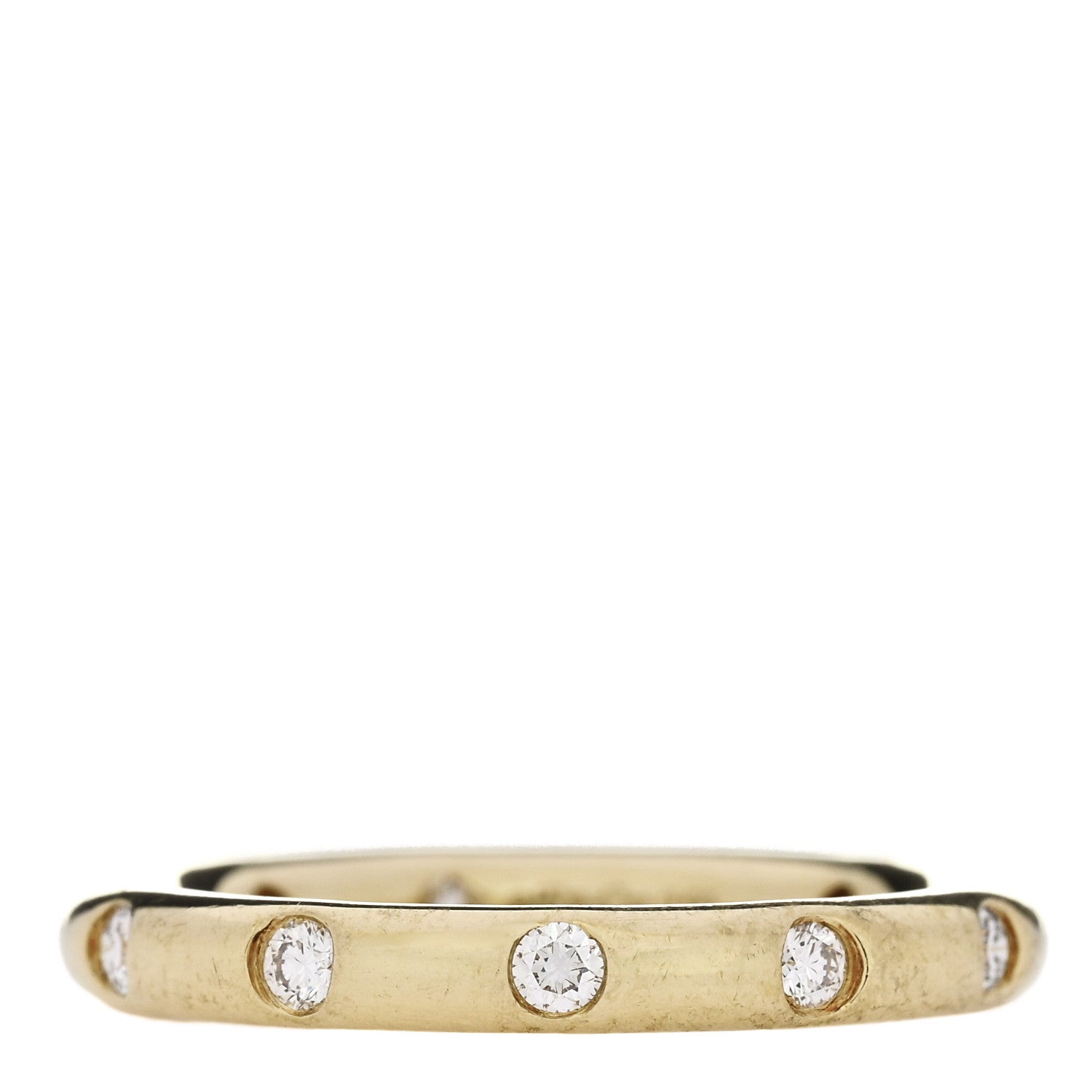 Tiffany 18K Yellow Gold Diamond Stacking Band Ring 47 4.25 1 of 5