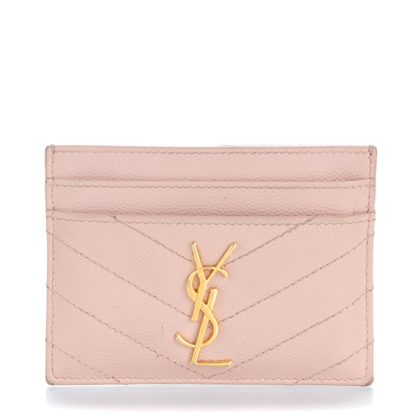 Grain De Poudre Matelasse Chevron Card Case Pale Blush