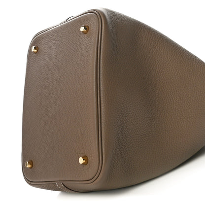 Hermes Taurillon Clemence Picotin Lock 22 MM Etoupe 9 of 10