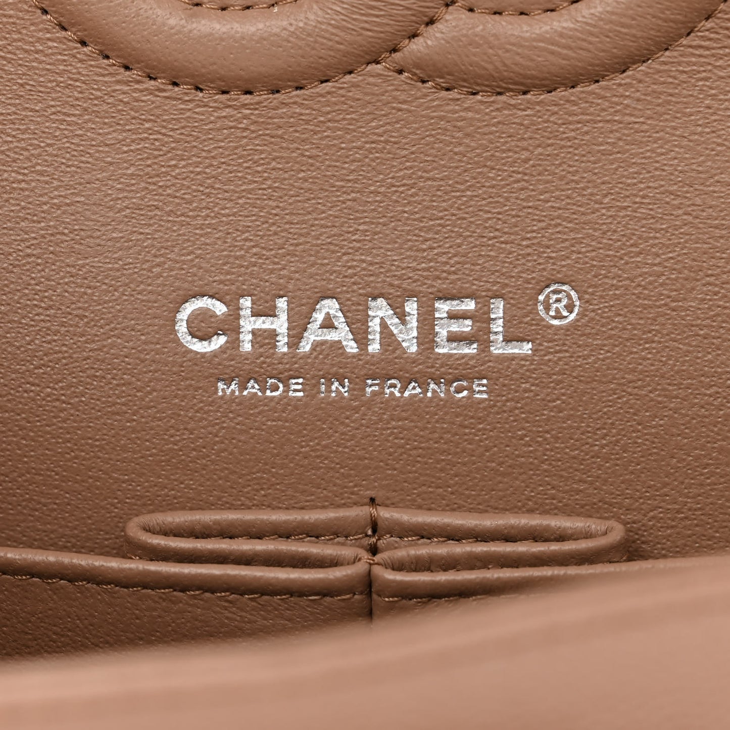 Caviar Quilted Medium Double Flap Beige