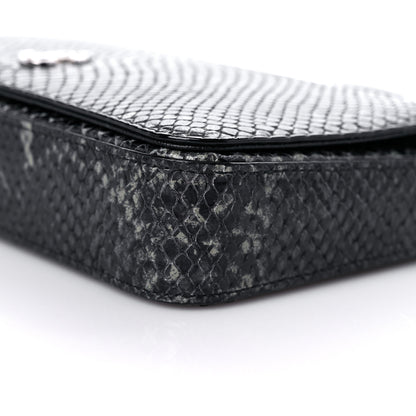 Jimmy Choo Elaphe Snakeskin Printed Wallet on Chain Anthracite 8 of 9