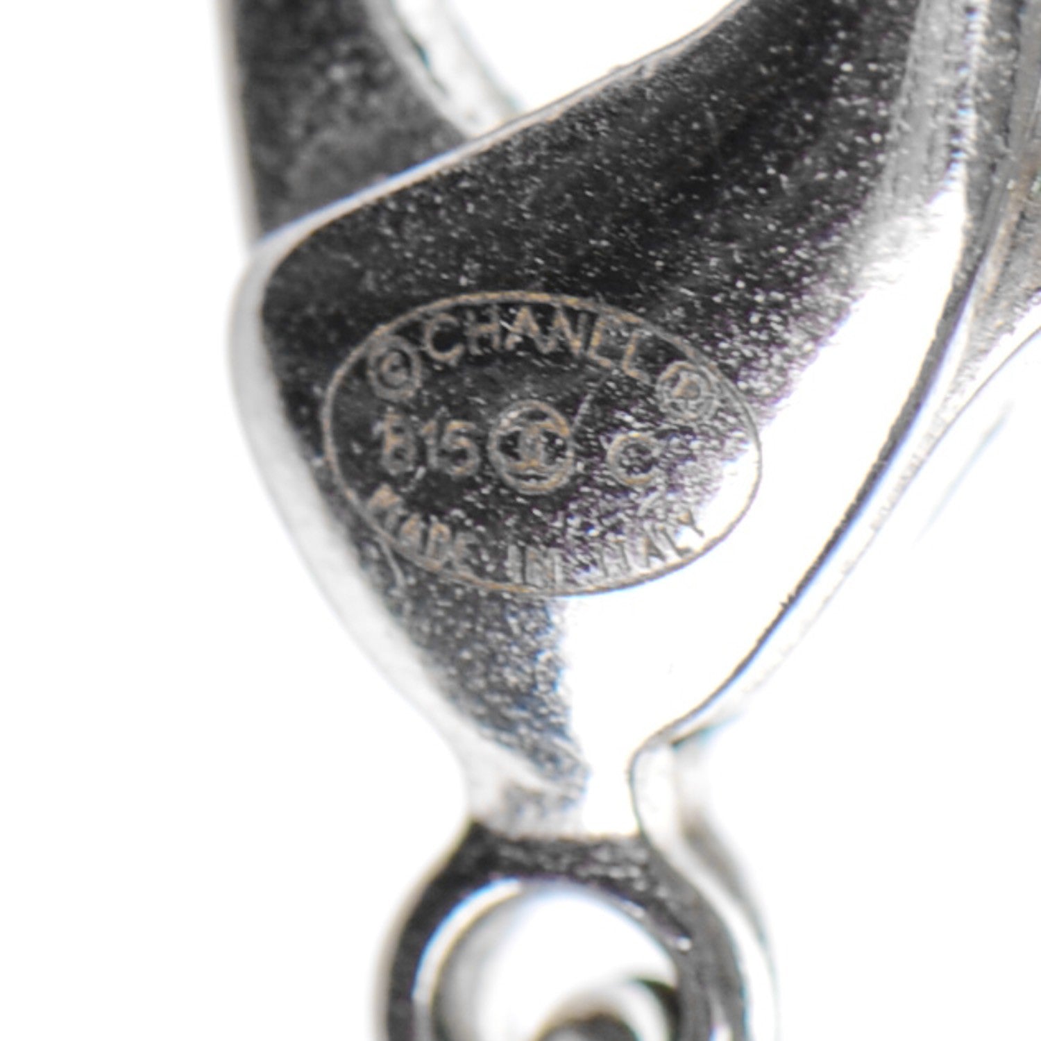Chanel Baguette Crystal CC Necklace Silver 4 of 5