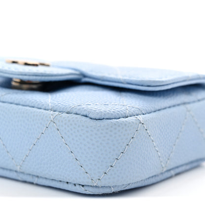 Chanel Caviar Quilted Mini Chain Belt Bag Light Blue 8 of 10