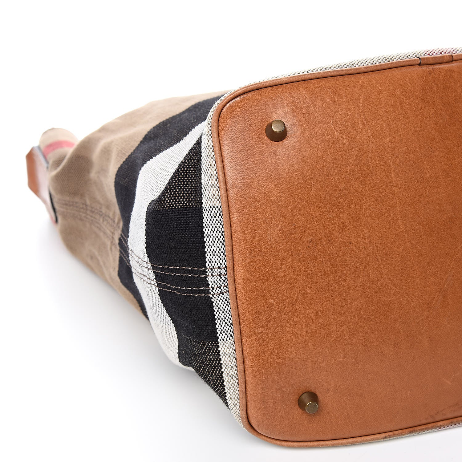 Burberry Canvas Mega Check Medium Ashby Hobo Saddle Brown 9 of 12