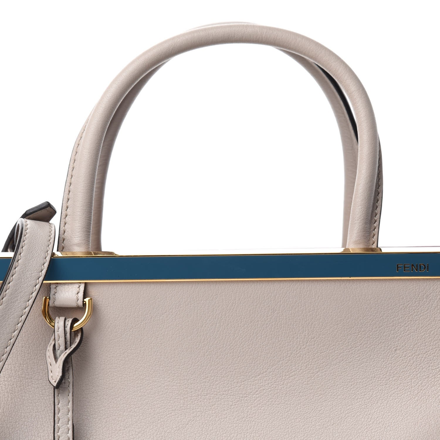 Fendi Vitello Dolce Century Petite 2Jours Tote Grigio Polvere Ciclamino 9 of 9