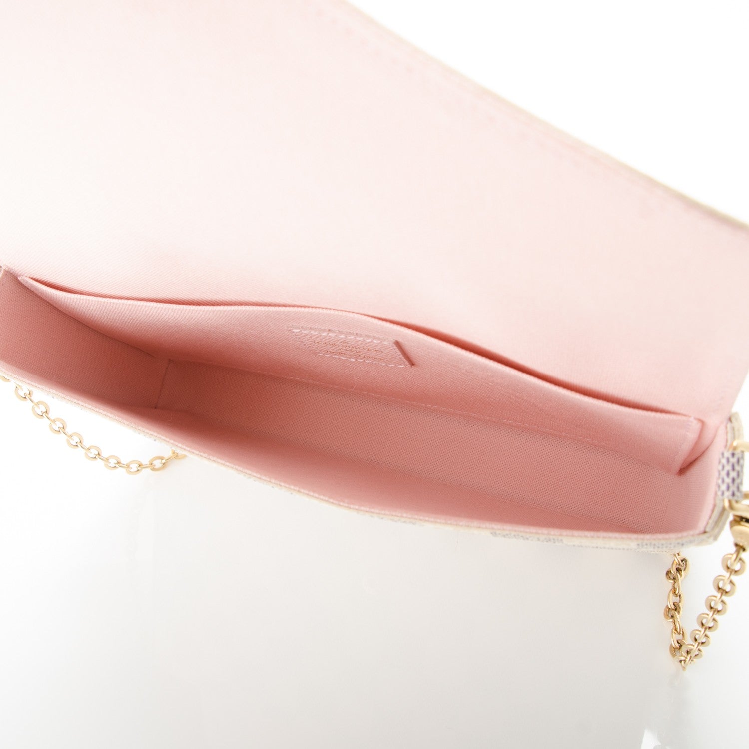 Louis Vuitton Damier Azur Pochette Felicie Chain Wallet Rose Ballerine 5 of 7