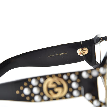 Gucci Acetate Pearl Rectangular Frame Sunglasses GG0234S Black 5 of 8