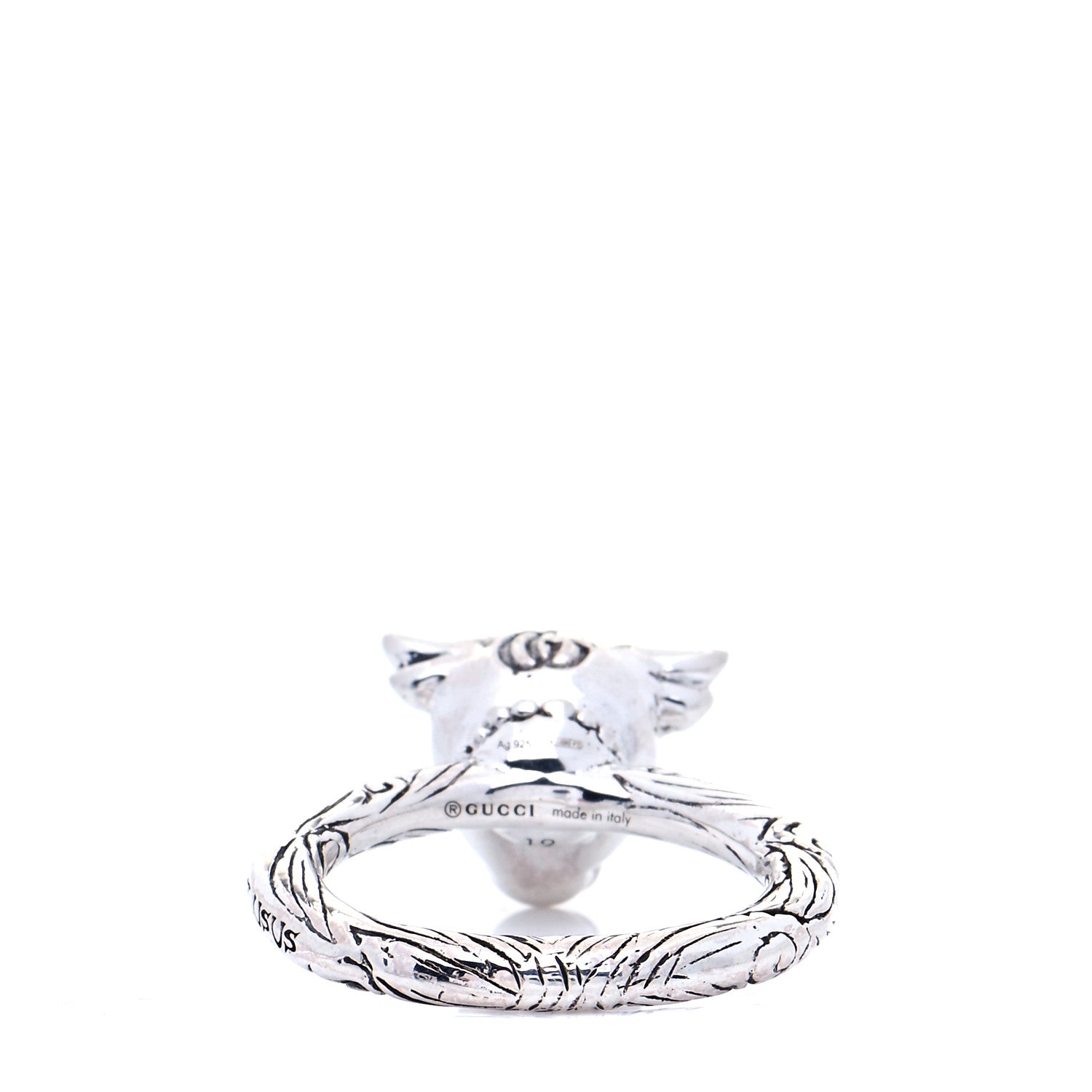 Gucci Sterling Silver Anger Forest Bull's Head Ring 59 8.75 3 of 6
