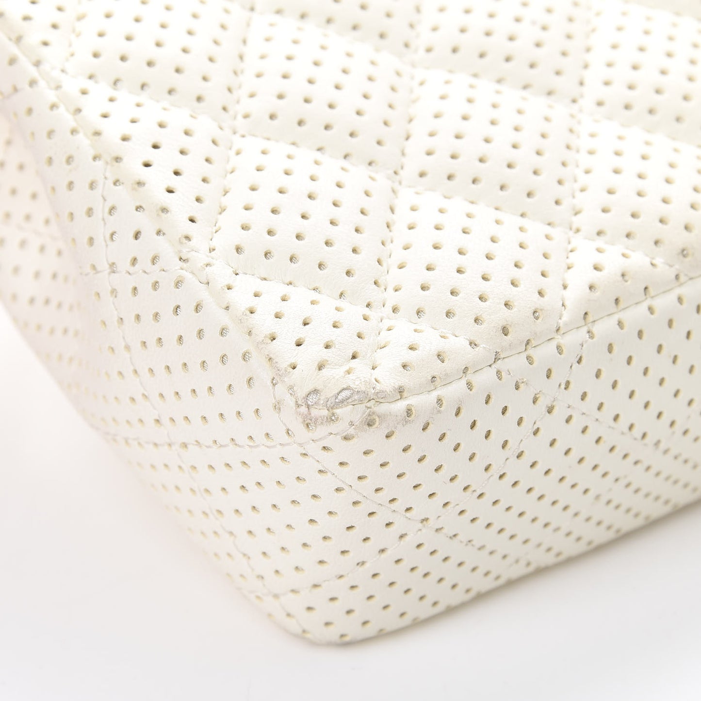 Lambskin Perforated East West Flap White