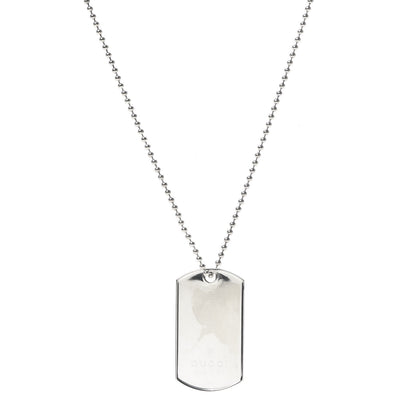 Gucci Sterling Silver Dog Tag Necklace 1 of 8