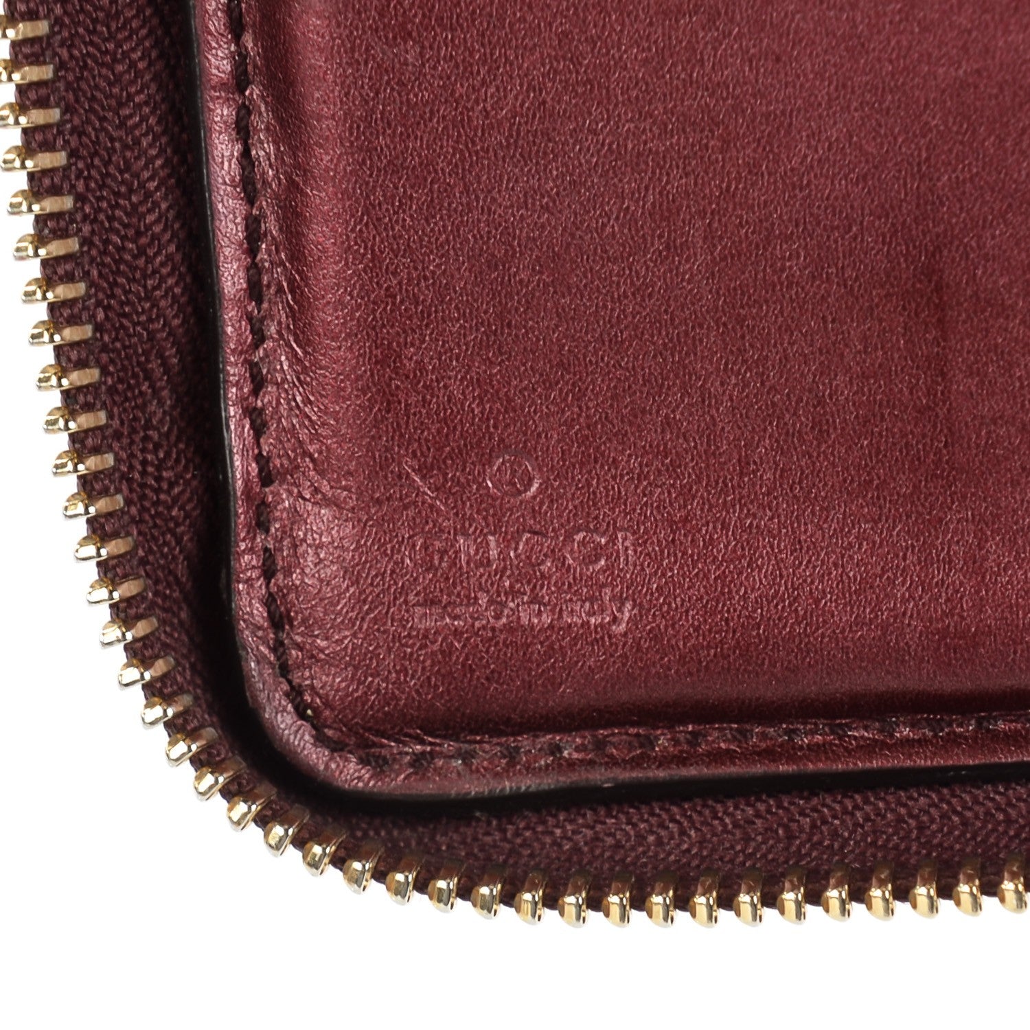 Gucci Patent Guccissima Zip Around Organizer Wallet Bordeaux 5 of 8