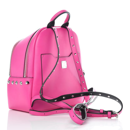 MCM Calfskin Mini Duchess Polke Studs Backpack Electric Pink 3 of 10