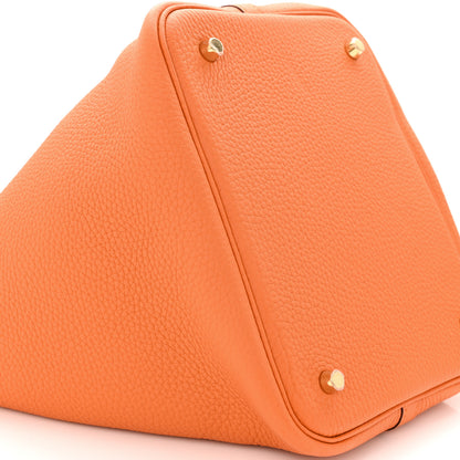 Hermes Taurillon Clemence Picotin Lock 18 PM Abricot 9 of 13