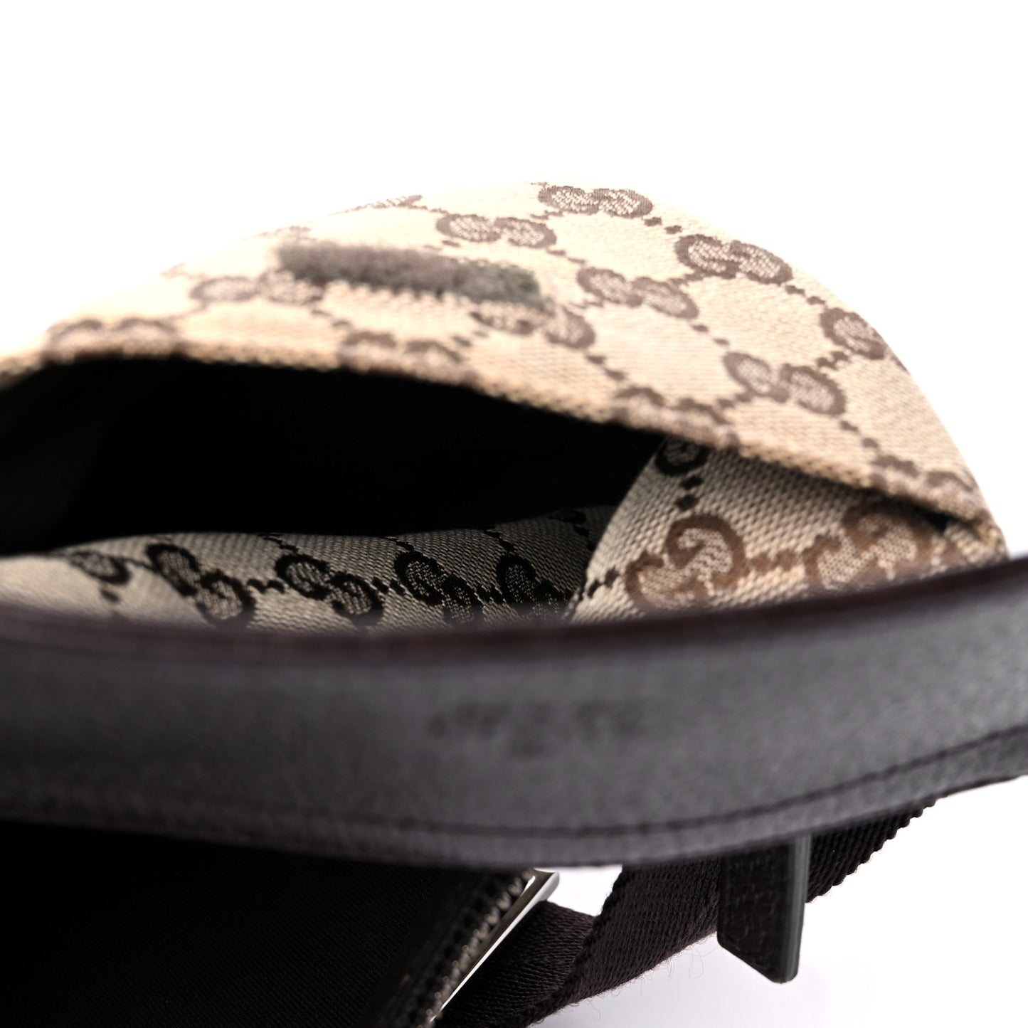GG Monogram Double Pocket Belt Bag Dark Brown