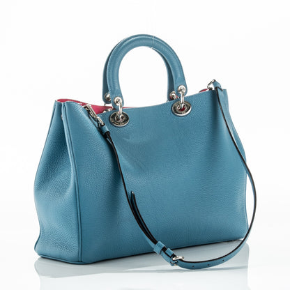 Christian Dior Bullcalf Large Diorissimo Tote Blue 3 of 10