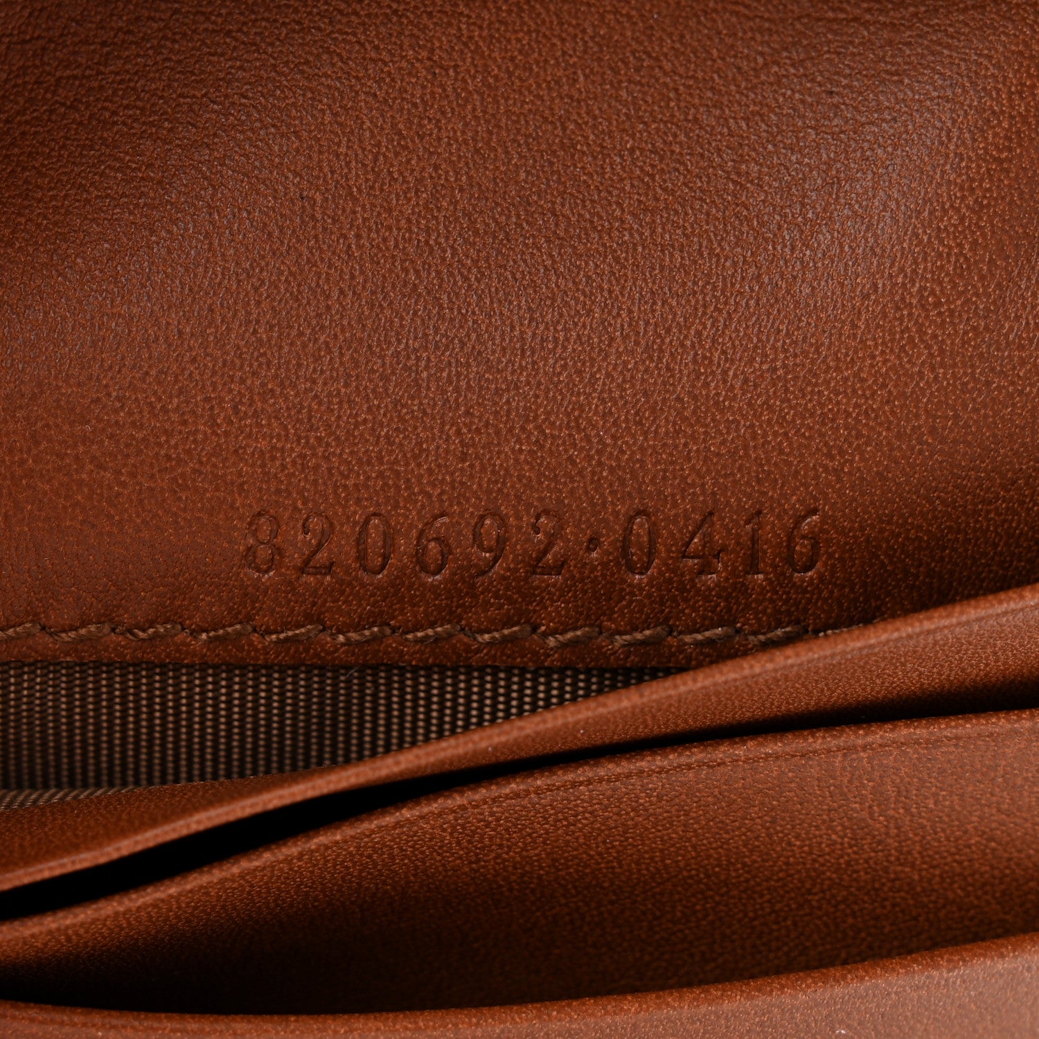 Gucci GG Supreme Monogram Textured Calfskin Emblem Mini Wallet Beige Dark Brown 7 of 8